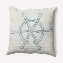 E by Design Large Ship Wheel Nautical Indoor/Outdoor Throw Pillow