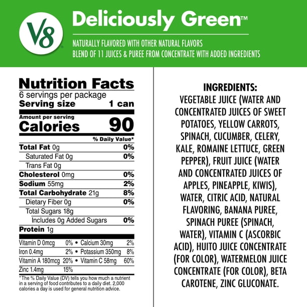 V8 Green Juice 6pk - Non gmo ingredients for catering - Walmart