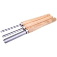 thumbnail image 4 of 8-Piece Professional Wood Turning Chisel Set with High-Carbon Steel Blades, 14.17 Inch Length, Wood Handles, Including Skew, Spear Point, Parting Tool, Round Nose & Gouges for Craftsmen and Carpenters, 4 of 6