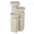 thumbnail image 1 of LuxenHome Off Blanc Résine 3-Tier Tri-Colonne Fontaine Extérieure avec LED Lumière, 1 of 11