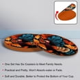thumbnail image 4 of Thanksgiving Set of 6 Round Microfiber Leather Coasters, 11x11 cm/4.3x4.3 in, Drink Coasters for Home and Office, and Water Absorbent Cup Coasters, 4 of 6