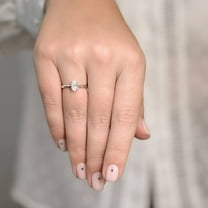 SOLITAIRE JEWELS 0.75CT Oval Solitaire Moissanite Engagement Ring For Women In 10K White Gold
