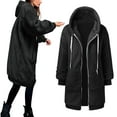 thumbnail image 5 of Women's Plus Size Casual Color Block Sweatshirt Zipper Hoodie Loose Blouse Warm Coat, 5 of 7