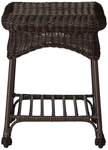 Wicker Lane OTI001-A Outdoor Espresso Wicker Patio Furniture End Table