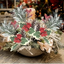 YIKA Christmas Decoration 1Pc Christmas White Cuttings - Festive Artificial Foliage for Holiday Decor | Realistic White Pine Sprigs for Wreaths, Centerpieces & Mantel | Reusable Year-Round