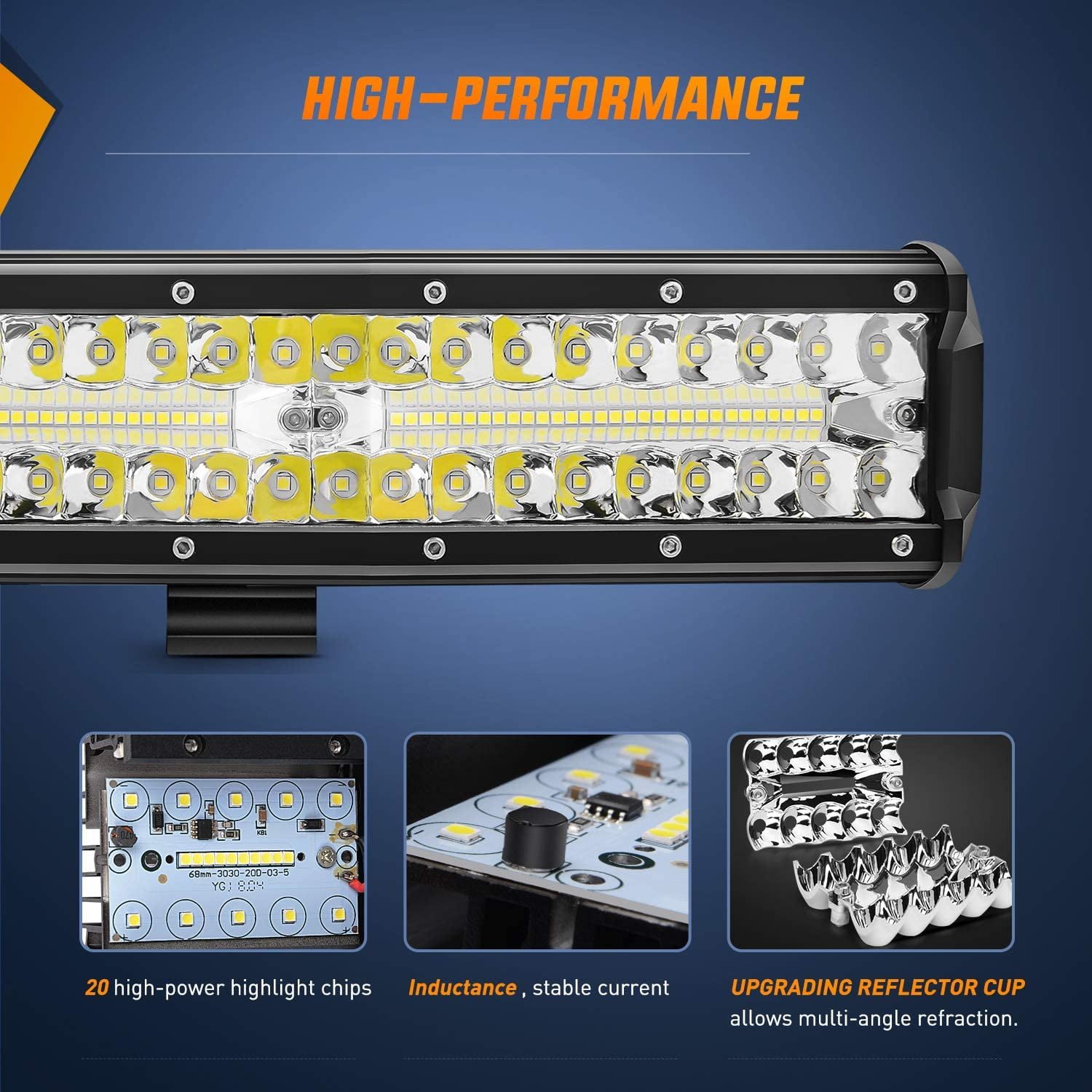 Nilight 12Inch 12 Inch 300W Triple Row Flood Spot Combo 30000LM Led Off Road Lights for Trucks with 16AWG Wiring Harness Kit