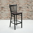 thumbnail image 2 of Flash Furniture HERCULES Series Vertical Back Bar Stools, Mahogany Wood/Black (Set of 2), 2 of 8