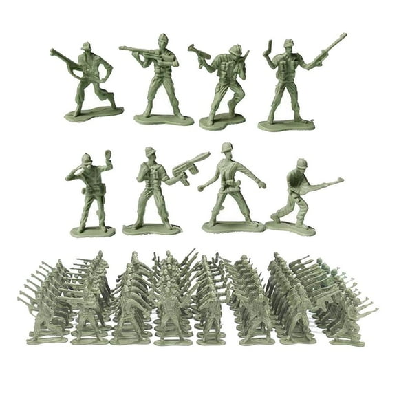 100-Piece Action Figures Set, Toy Soldier Playset Party Display - Green, 4.5cm