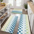 thumbnail image 2 of Colorful Gradient Checkerboard Checkered Pattern Kitchen Rugs Sets Of 3,Kitchen Runner Rugs Non Skid Washable,Decorative Kitchen Floor Mats for Kitchen,Sink,Laundry,17"x30"+ 17"x47" + 17"x59", 2 of 6