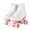 White & Pink, variant on SLLINGLUO Roller Skates for Girls, High-Top Roller Skates Double Row Leather Shiny Quad Skates, Purple & Green, Youth 3