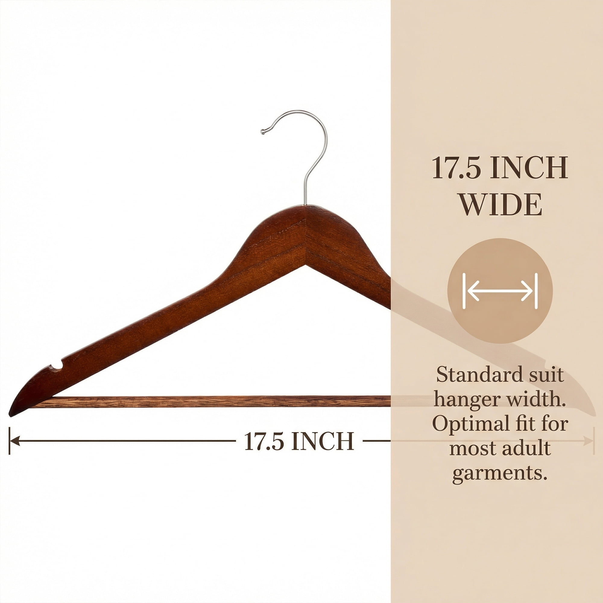 Unique Bargains 2Pcs Wood 360-Degree Space Saving Clothes Hangers Mocha