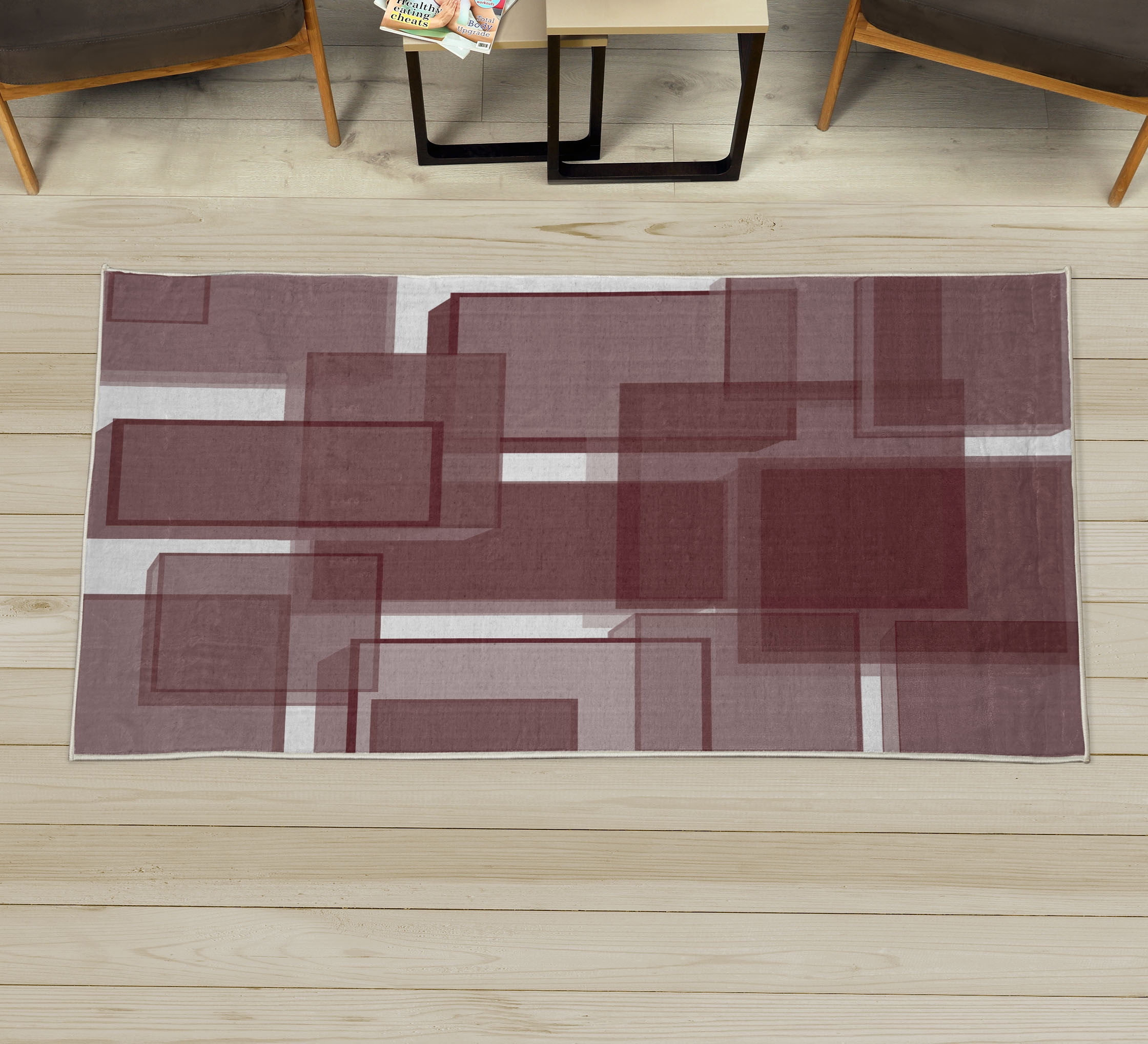 Contemporary Decorative Rug, 3 Dimensional Cubes Geometric Modern ...
