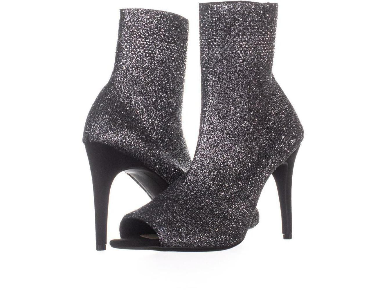 pewter open toe heels