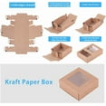 thumbnail image 5 of 24 Packs Square Kraft Paper Drawer Boxes with PVC Window Lid 2.5x2.5x1.2 Paper Gift Boxes for Bakery Party Favor Treats Storage, 5 of 9