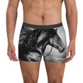 thumbnail image 1 of Balery Running Horse Black And White Calzoncillos bóxer para hombre, ropa interior de algodón suave y transpirable con cinturilla de nailon-XX-Large, 1 of 5