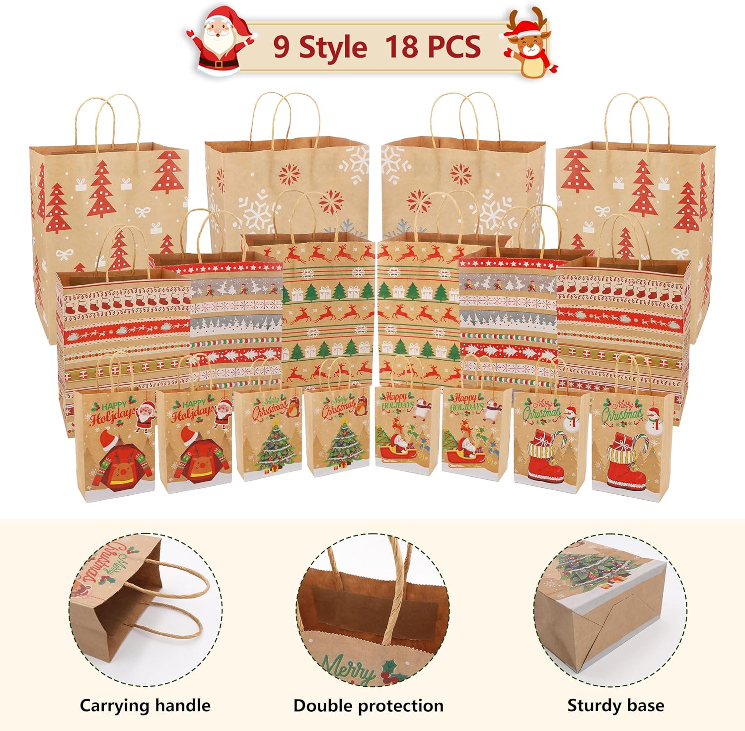 Magotan Christmas Gift Bags - 18 Pack Assorted Sizes photo 4