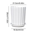 thumbnail image 3 of Tall Planter Pot, Nordic Style Plastic Flower Pot with Drainage Tray for Balcony Indoor Outdoor Plants, Breathable Container for Flowers Green Plants Home Garden Decoration, 3 of 6
