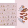 thumbnail image 1 of 1 Uds hojas de oro negro arte de uñas pegatina holográfica Floral láser rebanadas láminas para uñas calcomanías puntas decoraciones de manicura LYCJ028-036 Tan Jianjun unisex, 1 of 2