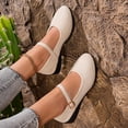 thumbnail image 6 of Women's Casual Loafers, Soft Soled Wedge Heel Shoes, Versatile Mary Janes, Comfortable Pain-Free Fit, Adjustable Buckle, Indoor Outdoor Fashion, Everyday Wear Beige C, 6 of 9