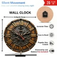 thumbnail image 3 of Vintage Decorative Wall Clock with Roman Numerals And Intricate Design 10-Inch Silent Wooden Wall Clock, Battery Operated (AA Batteries Not Included), Artistic Home Decor, 3 of 7