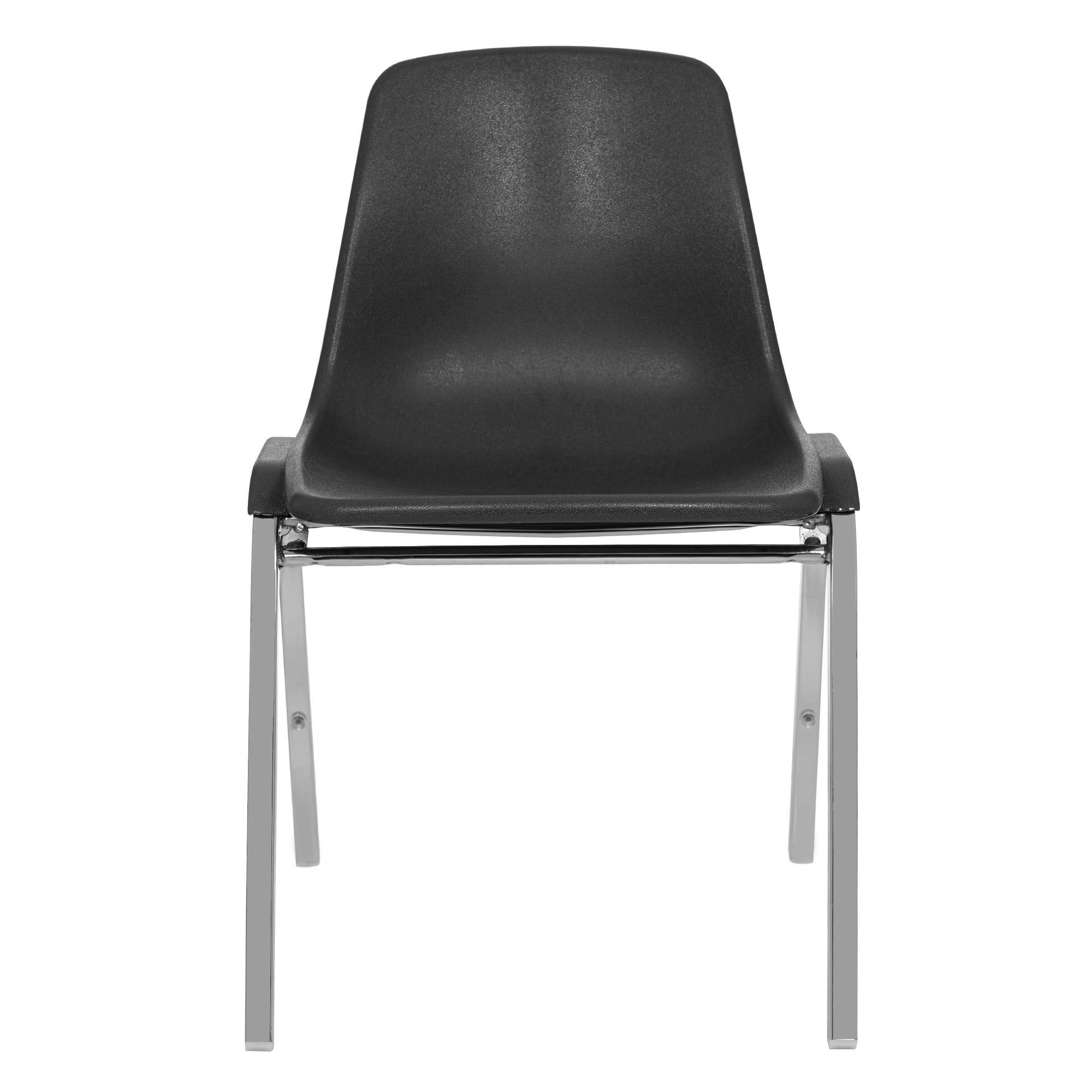 Hampden Furnishings Willa Collection Plastic Stack Chair, Black, Pack of 2
