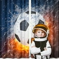 thumbnail image 6 of Cool Soccer Bedroom Window Curtains More Thick And Blockout,Football Sports Theme Living Room Decor Drapes,Fire Ice Water Ball Girls Blackout 2 Panel Set,Rod Pocket 41" Wx63 L, 6 of 6