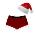 thumbnail image 4 of ZDHOOR Mens Santa Claus Costume Christmas Flannel Boxer Shorts B Red M, 4 of 6