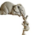 thumbnail image 2 of Kuymtek Elefante Madres Colgando 2 Bebés Estatuilla Animal Resina Adornos Artesanales, 2 of 8