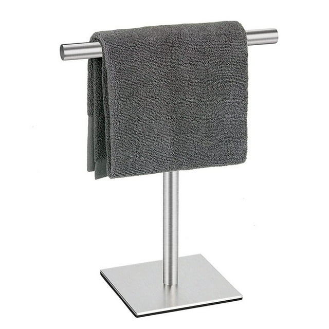 Support de Serviette à Main pour Meuble-Lavabo de Salle de Bain, Support de Serviette en Acier Inoxydable, Barre de Serviette pour Salle de Bain - Argent