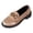 Pink, variant on Lug Sole Loafers for Women Fashion Metal Chain Slip on Penny Loafers Round Toe Low Heel Wedding Party Dress Shoes Pink Size 7.5