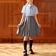 thumbnail image 2 of Odeerbi Niñas 3 Piezas Preppy Vestido de Manga Corta Camisa de Vestido A Rayas y Falda Plisada Conjunto de Uniforme Escolar Con Corbata, 2 of 7