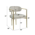 thumbnail image 4 of Set of 4 Chenille & Gold Arm Chair, Upholstered Dining Chairs, High Back Kitchen Chairs for Kitchen Living Room (Beige), 4 of 9