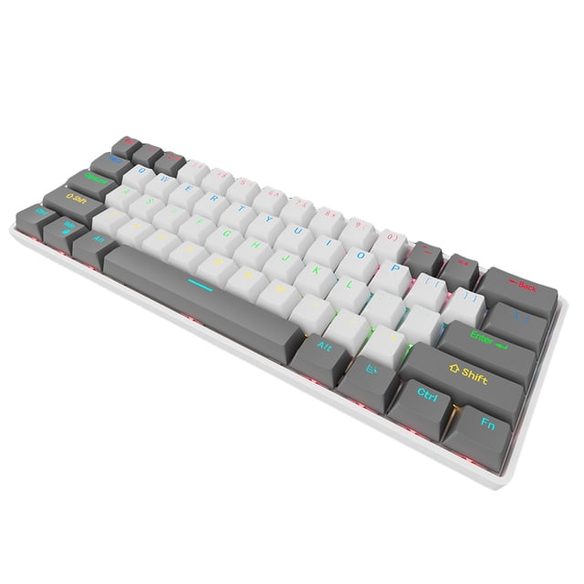 Teclado mecánico RGB de 61 teclas, teclado portátil GK023 con cable para jugadores, para PC y portátil