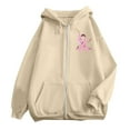 thumbnail image 6 of Breast Cancer Awareness Hoodies for Women 2025 Fleece Lined Zip Up Hoodie with Pockets Hooded Sweatshirt Pullover Tops, 6 of 7