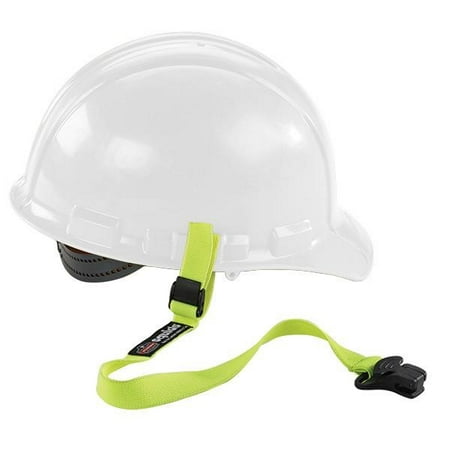 Ergodyne Squids 3155 Hard Hat Elastic Lanyard, Clamp, Hi-Vis Lime (5 Units)