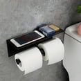 thumbnail image 5 of Portarrollos de papel higiénico - Portarrollos de papel higiénico con estante para teléfono móvil para baño, estilo moderno, 5 of 5