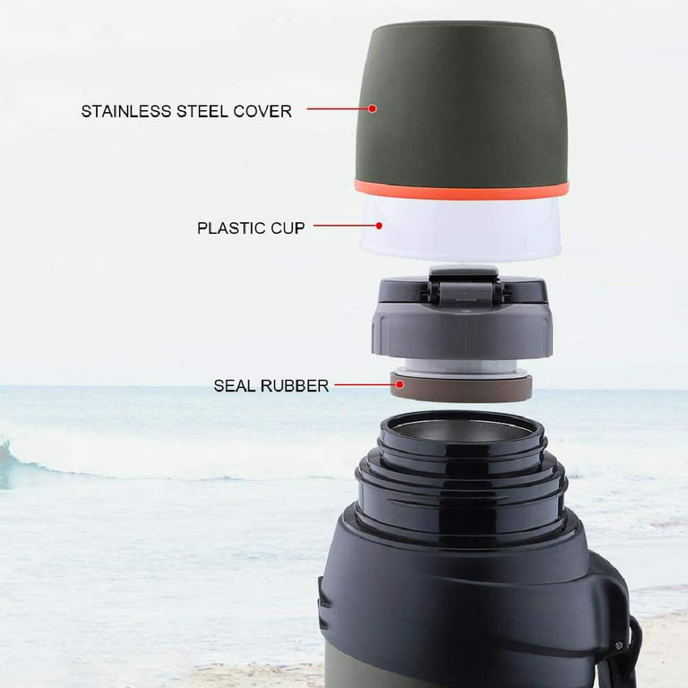 OKADI 85oz Large Coffee Thermoses for Travel - Insulated Water Jug Classic  Vacuum Bottle with Plastic Cup - Stainless Steel Thermos for Hiking Fishing