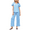 Clear Blue, variant on Silk Pajamas Satin 2 Piece Short Sleeve Top and Long Pants Pj Sets Silky Sleepwear Loungewear for Women