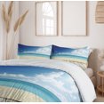 thumbnail image 6 of Ambesonne Landscape Duvet Cover Sets, Exotic Ocean Nautical, 2-King, Cream Turquoise White, 6 of 7