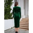 thumbnail image 6 of Women's Ruched Slit Surplice Wrap Dress 95% Polyester 5% Spandex Fabric with Sheer Detail and Stretch Flattering Fit, 6 of 10
