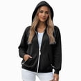 thumbnail image 4 of TOWED22 Womens Hoodies Zip Up Casual Long Sleeve Oversized Hoodie Y2K Full Zipper Fleece Preppy Sweatshirts Jackets,Black,XL, 4 of 9