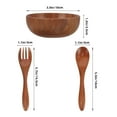thumbnail image 6 of ATRISS 1 Set Wooden Salad Bowl Salad Serving Container Salad Tableware Food Bowl with Spoon and Fork, 6 of 6