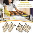 thumbnail image 5 of Daiia Snake And Floral Pattern Oven Mitts and Pot Holders 4 pcs Set,High Heat Resistant 500 Degree Extra Thicken Long Kitchen Cotton Oven Glove, 5 of 6