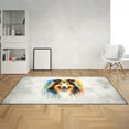 thumbnail image 2 of Watercolor Drip Collie Pop Art Colorful Portrait Artwork Indoor Rug Collie Dog Lover Gifts Idea Carpet Living Bed Room Sofa Home Decor - 01009, 2 of 5