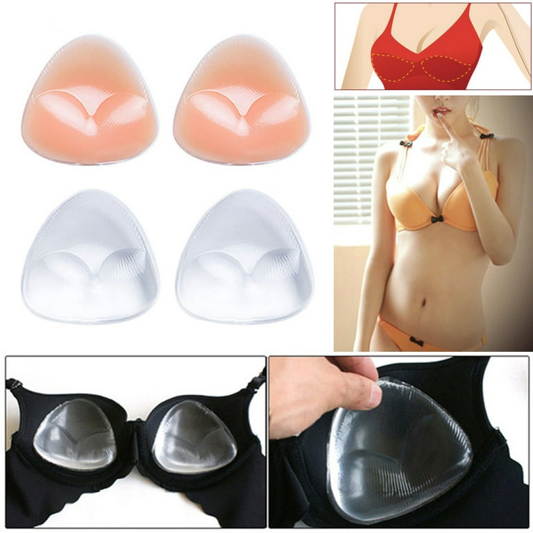 Bra Insert Pads, 1 Pair Bikini Swimsuit Push Up Silicone Bra Pads Women  Breast Lift Enhancer Pad, Transparent-L