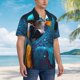 thumbnail image 3 of Balery Modern Style Blue Parrot Camisas hawaianas de manga corta para hombre, camisas playeras de corte holgado, camisas de vacaciones con botones,3X-Large, 3 of 7