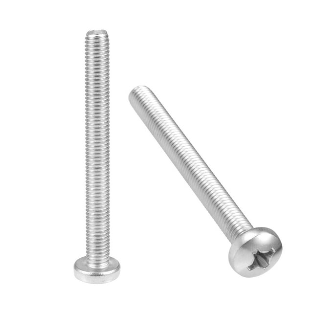 Unique Bargains M8x80mm Machine Screws Pan Phillips Cross Head Screw Fasteners Bolts 2Pcs
