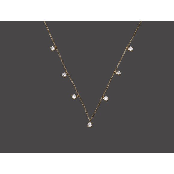 Thea 925 Sterling Silver 4 mm Round Cubic Zirconia Necklace – 45 cm Chain – Gift-Ready for Her