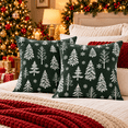 thumbnail image 6 of LOMYOLO Christmas Throw Pillow Covers Set of 2, 20x20IN Chenille Double Side Xmas Decorative Pillow Covers Soft Farmhouse Holiday Cushion Covers for Sofa Couch Bed, Christmas Tree Reindeer Snowflake, 6 of 8