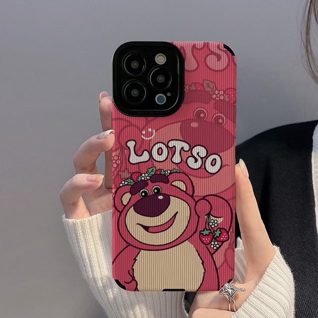 Funda De Cuero Bear LOTSO Para IPhone 11 12 13 14 Pro MAX 7 8 Plus 11Pro 13Pro X XR XS SE 2020 14Plus Teléfono De Silicona Protector De Cámara De Dibujos Animados Suave A Prueba De Golpes Cubierta Tra